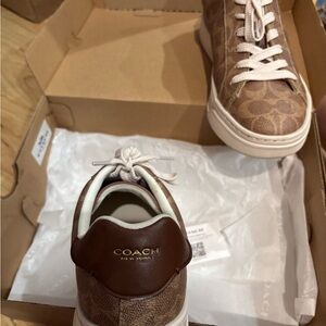 Coach  Tan and Cream Sneakers